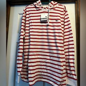 Black dog Hadley, rugby, striped hooded sweater BNWT